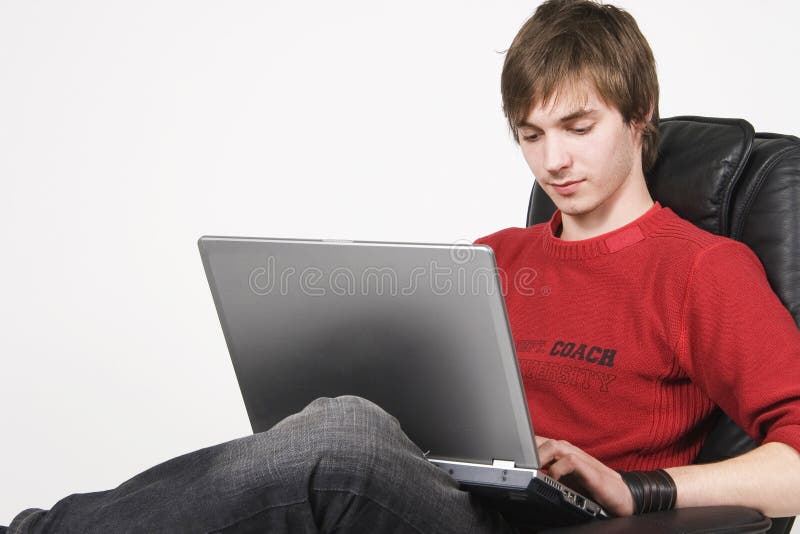 Young man working at computer