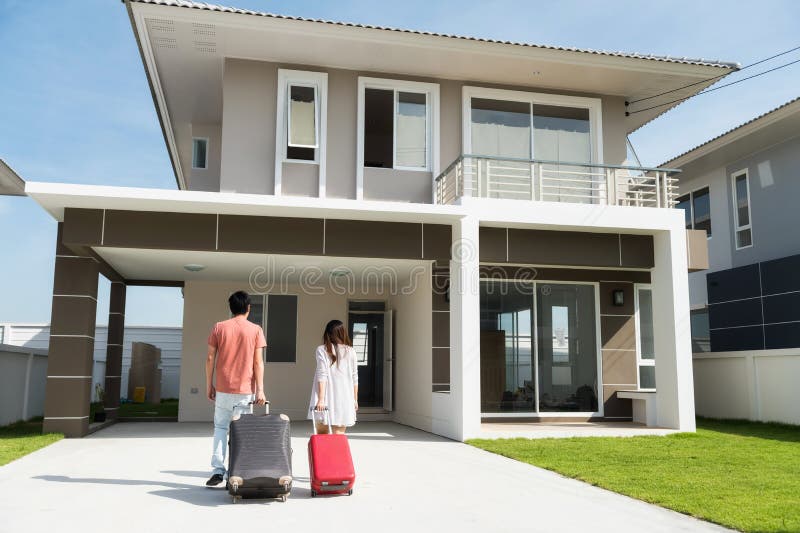 Asian couple move to new house royalty free stock photo Asian couple move to new house royalty free stock photo