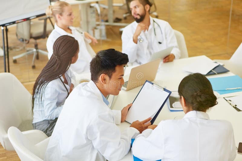 Young Medicine Students Learning Together Stock Image Image of