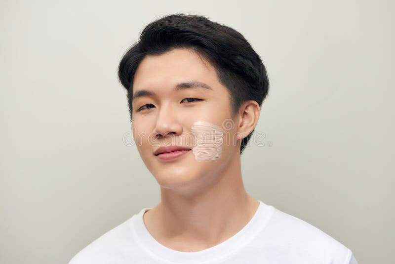 Young men skin care mask stock image. Image of facial 191244839