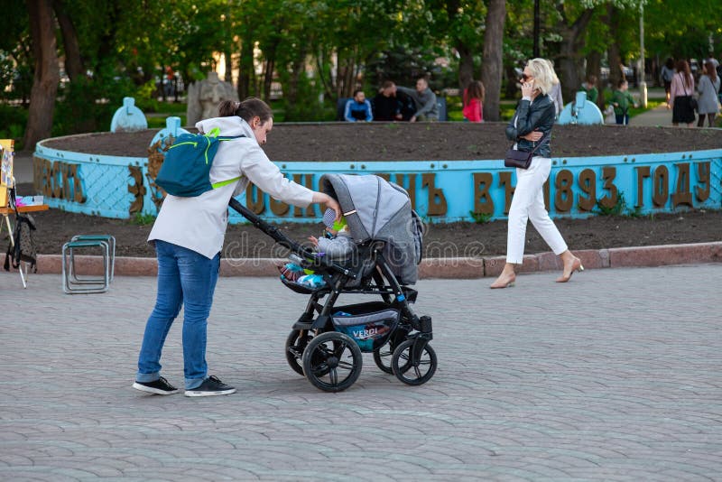 Russian Teen Girl Public Park