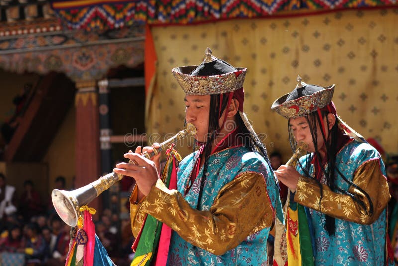 Young monks at Paro Tsechu festival, i stock images Young monks at Paro Tsechu festival, i stock images