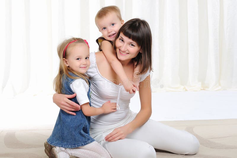 Young mother, her daughter and son