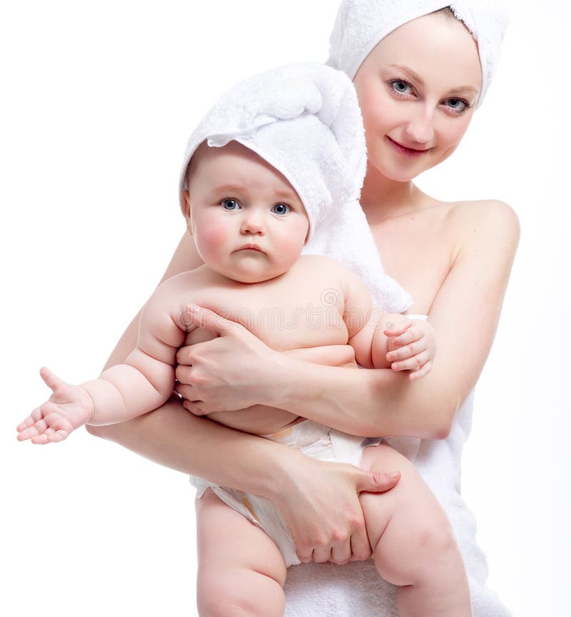 Baby boy in Mother s arms stock image. Image of hold - 10268643