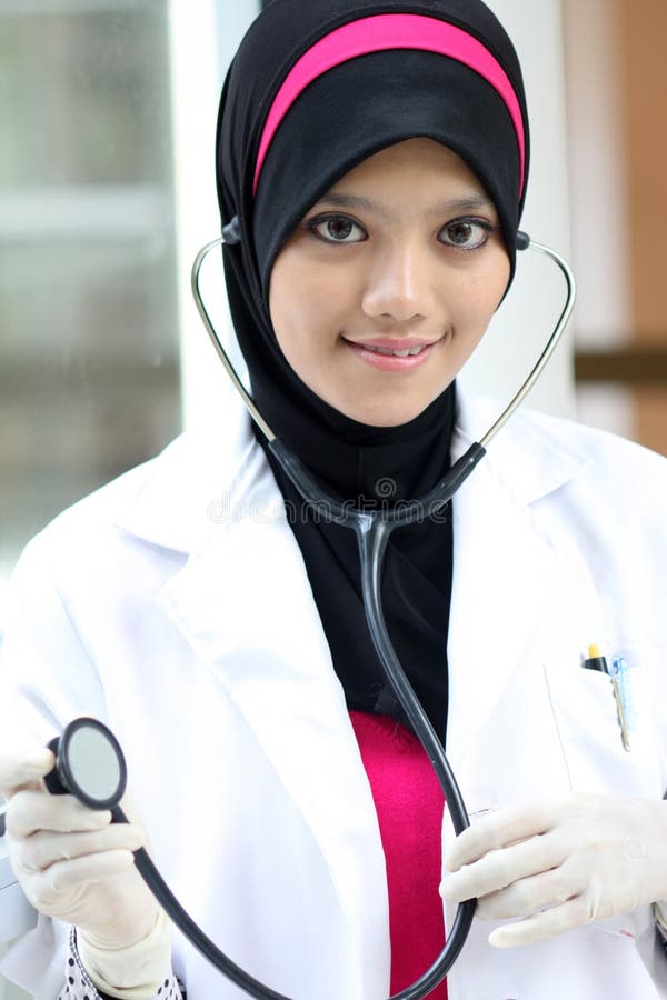 A young muslim woman doctor
