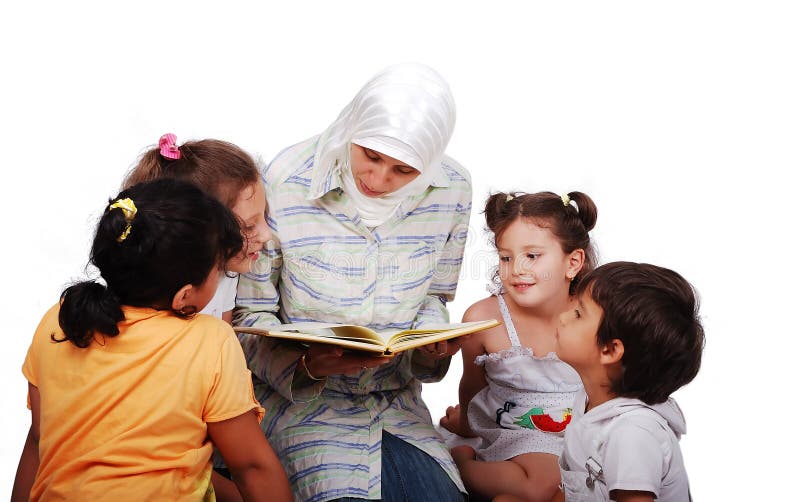 young muslim woman in traditional clothes in edu