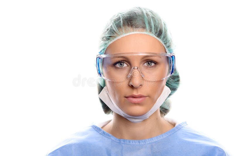 Young nurse or doctor in surgical scrubs stock image Young nurse or doctor in surgical scrubs stock image