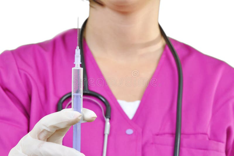 Young nurse with syringe