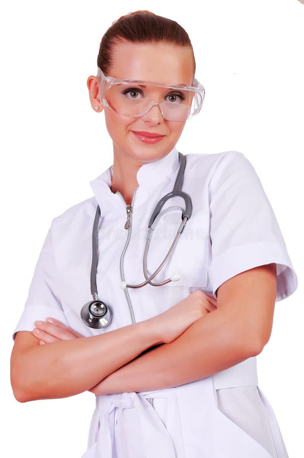 Young Nurse In White Uniform Stock Photo Image of happy, portrait