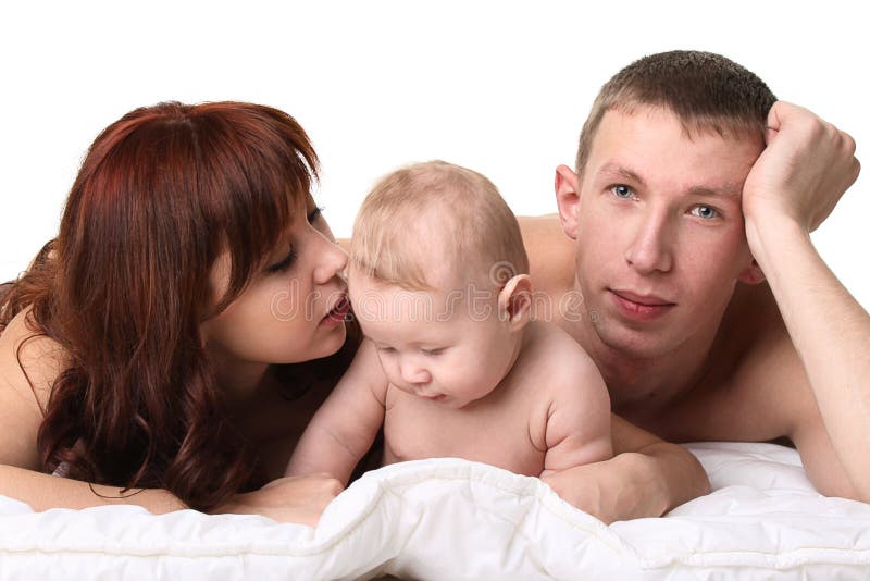 Young parents and baby - cheerful family