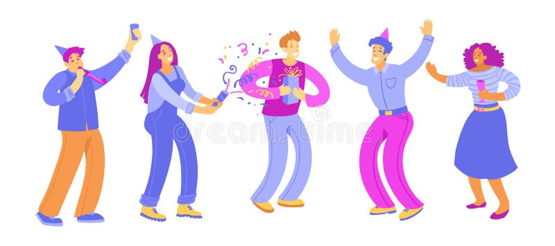 Young People Celebrating and Communicating on Party or Festive Event ...