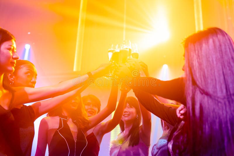 Young People Celebrating a Party, Drink and Dance Stock Image - Image ...
