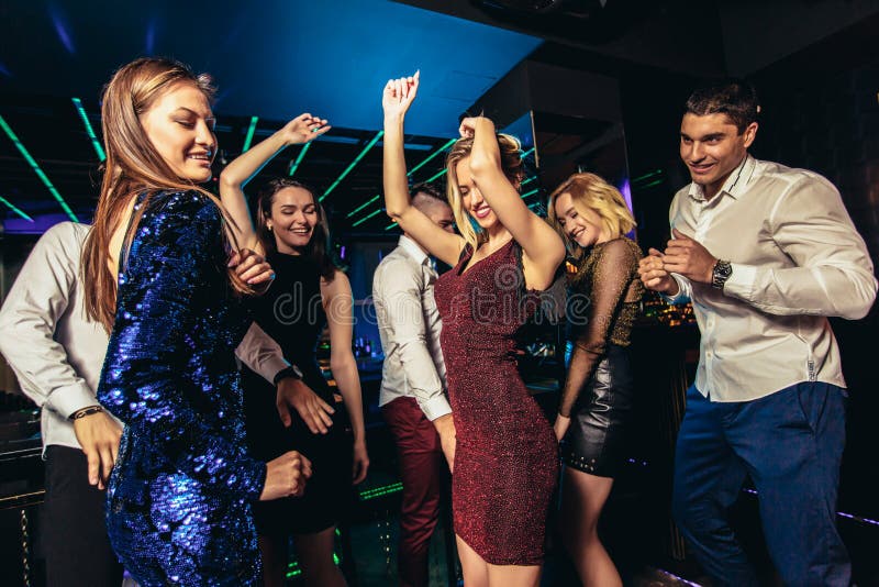 Young People Dancing in Night Club Stock Image - Image of nightclub ...