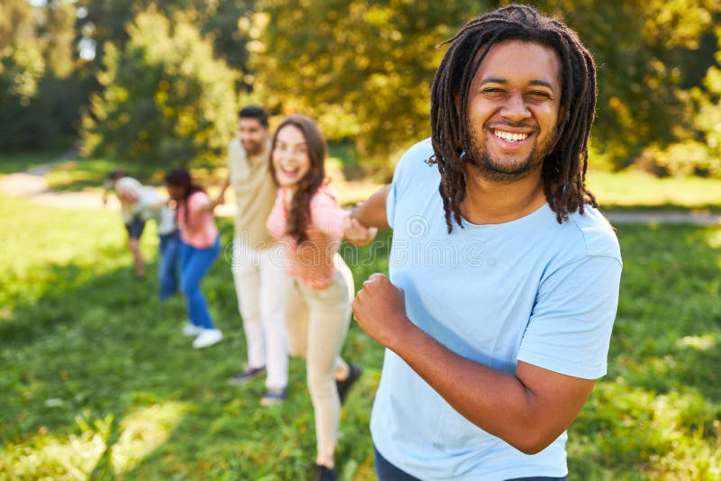 Young people hold hands in the start-up team royalty free stock image