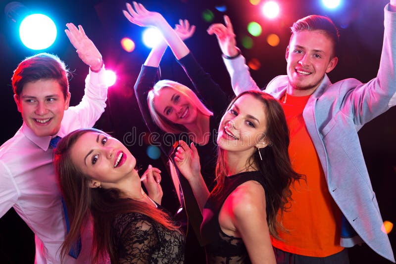 Young People at Christmas Party Stock Image - Image of cheerful, dance ...