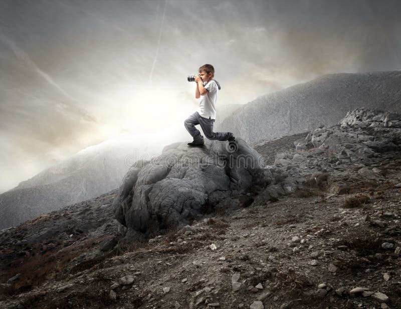 Young photographer stock photography