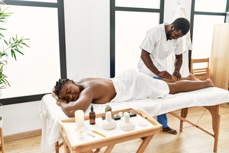 Ebony gives thai massage with happy best adult free photos