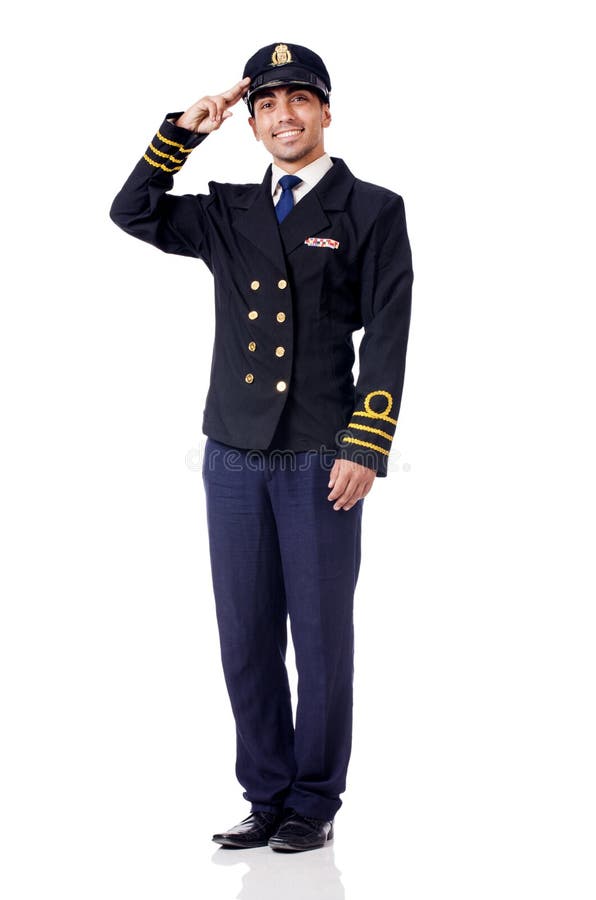 Young pilot isolated royalty free stock image