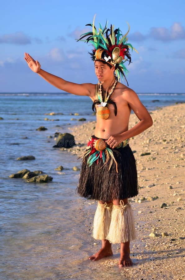 Young Polynesian Pacific Island Tahitian Man Dancer stock image Young Polynesian Pacific Island Tahitian Man Dancer stock image