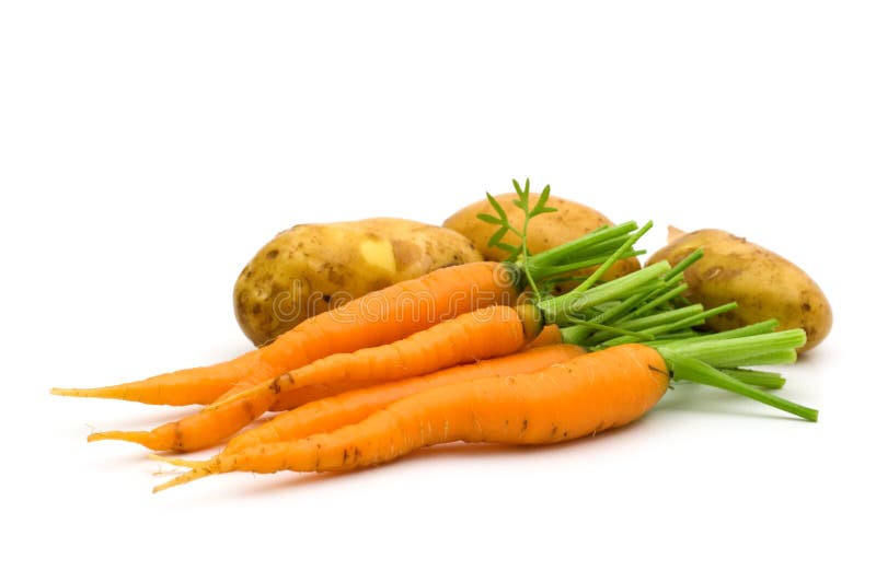 Young potatoes and carrots