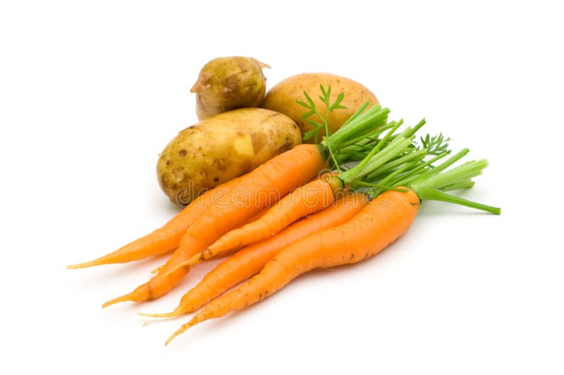 Young potatoes and carrots