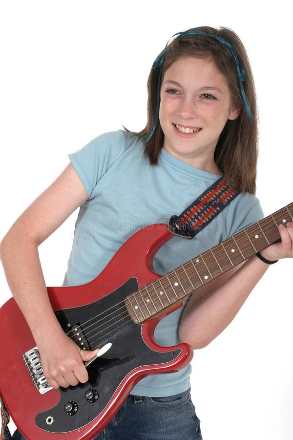 Young Pre Teen Girl Playing Guitar 4