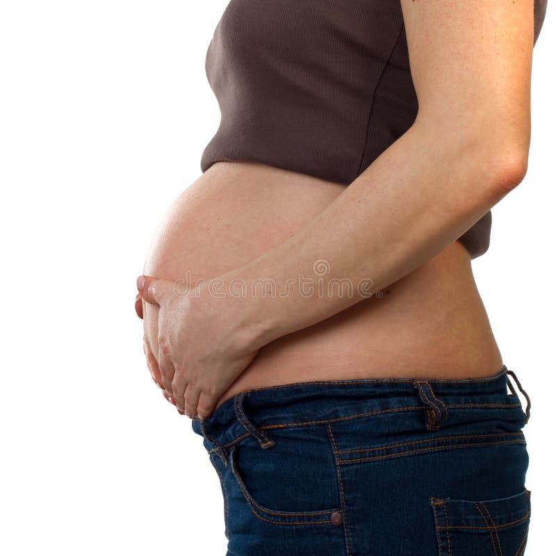 Young pregnant woman with big belly