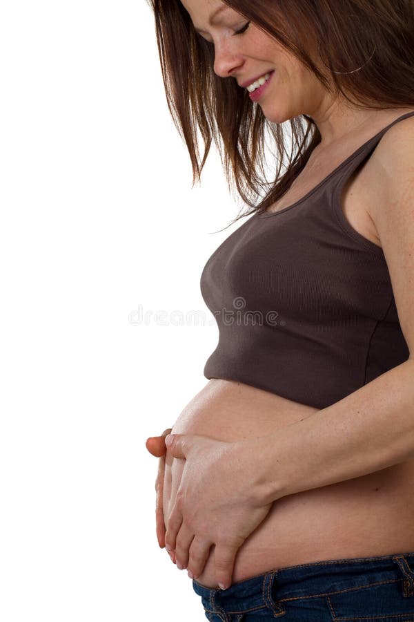 Young pregnant woman with big belly