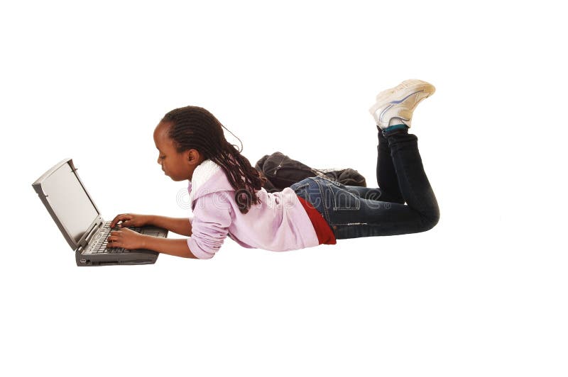 Teen girl with laptop.