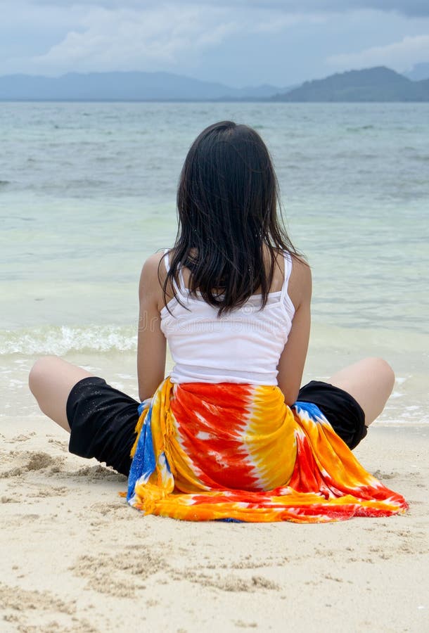 Young Pretty Girl Rest At Beach Stock Photo Image of