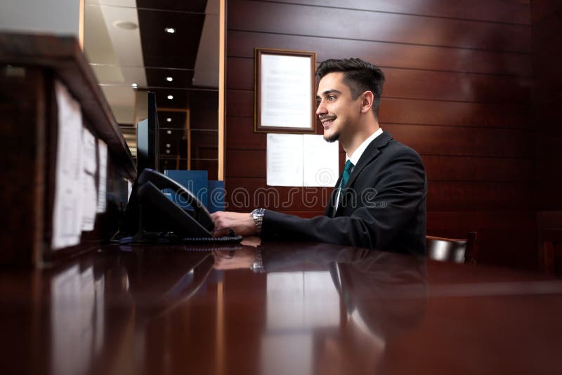 Hotel Receptionist Phone Front Desk Stock Photos Download 171
