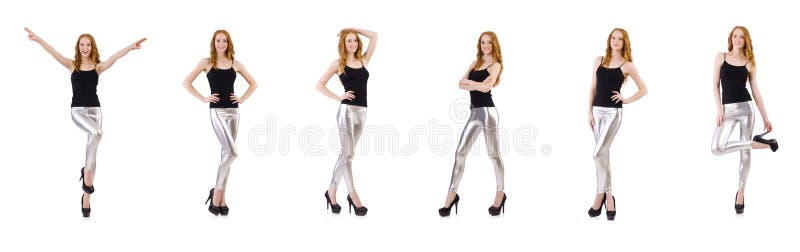 Young Redhead Girl In Tight Leggings Stock Photo, Picture and