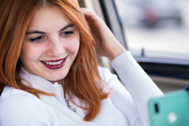 Young Woman Behind Wheel Talking Phone Photos Free And Royalty Free 