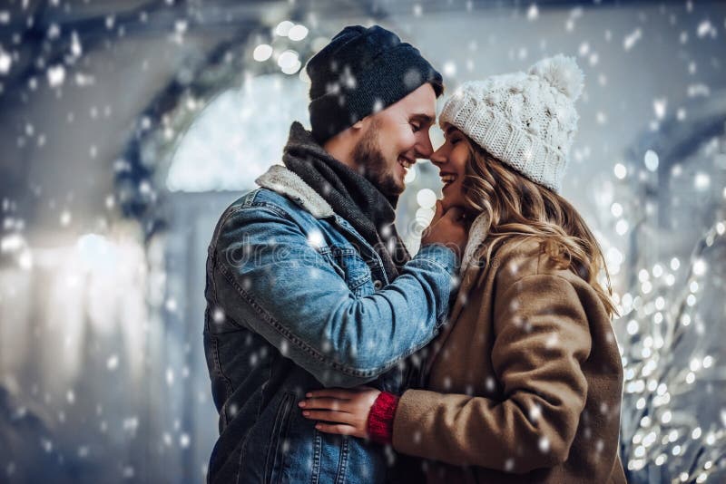 Couple outdoor in winter