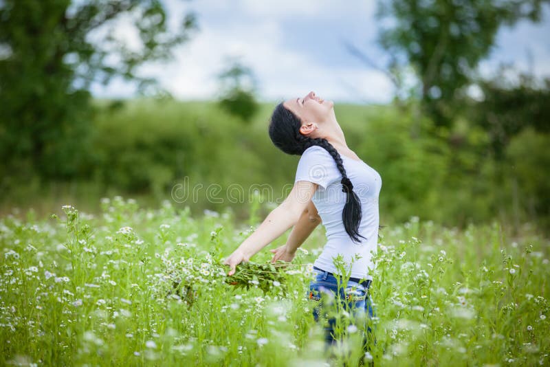 Young Rural Girl in the Field Stock Image Image of person, dress