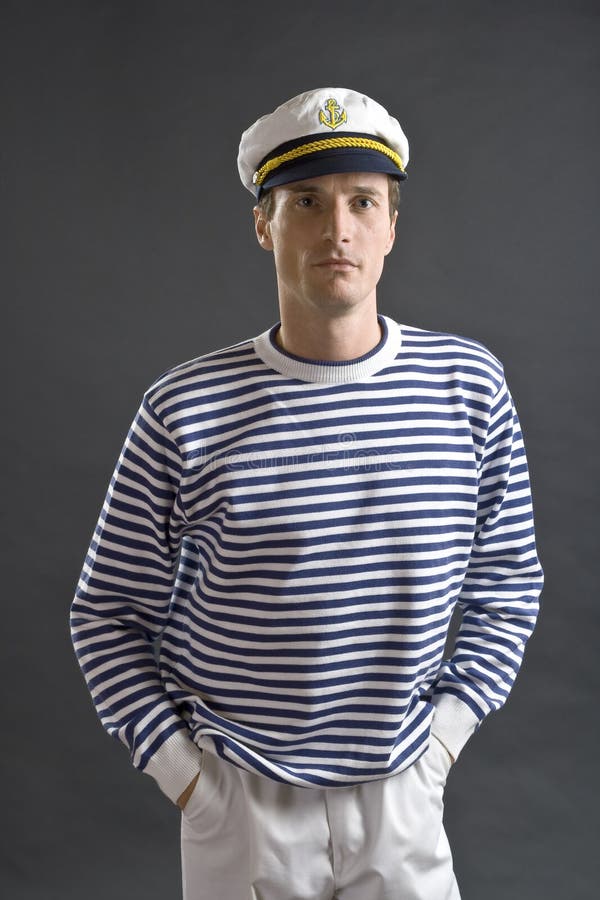 Young sailor man with white sailor hat