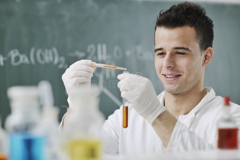 Young scientist in lab