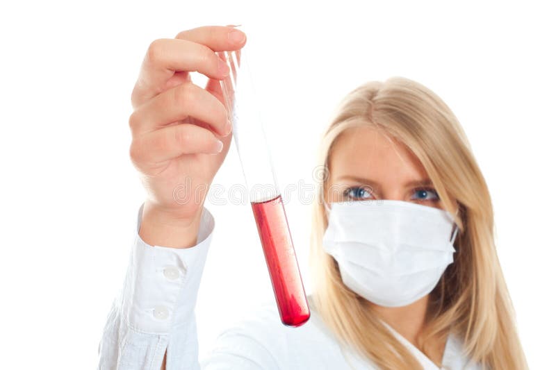 Young scientist working in a bright laboratory stock images