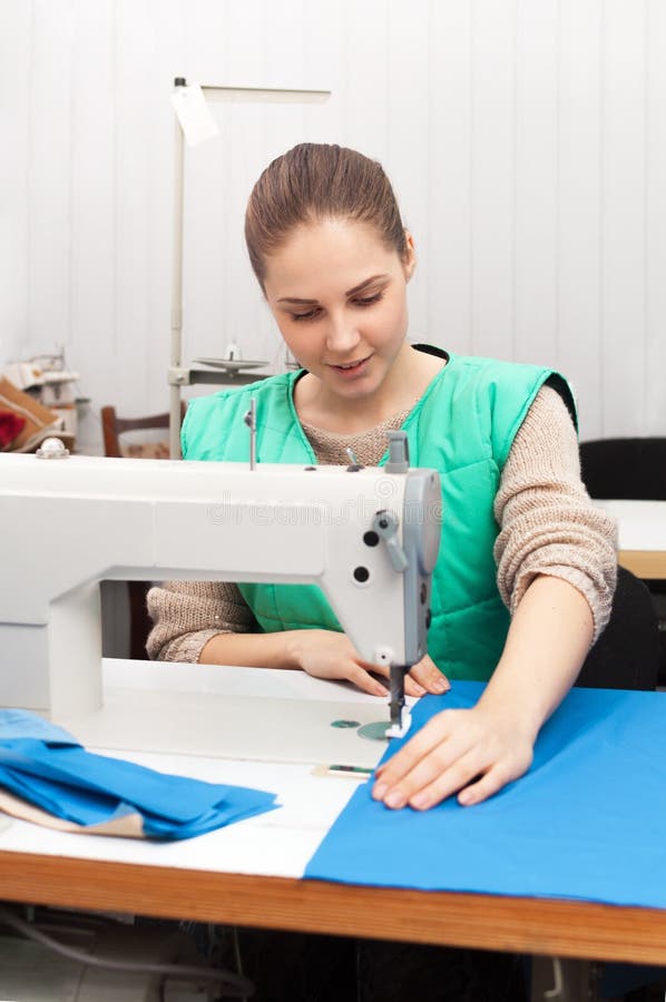Seamstress Work on the Sewingmachine Stock Image Image of equipment