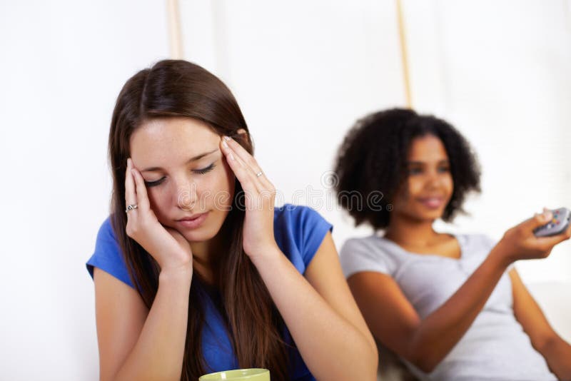 Young sick woman royalty free stock photo