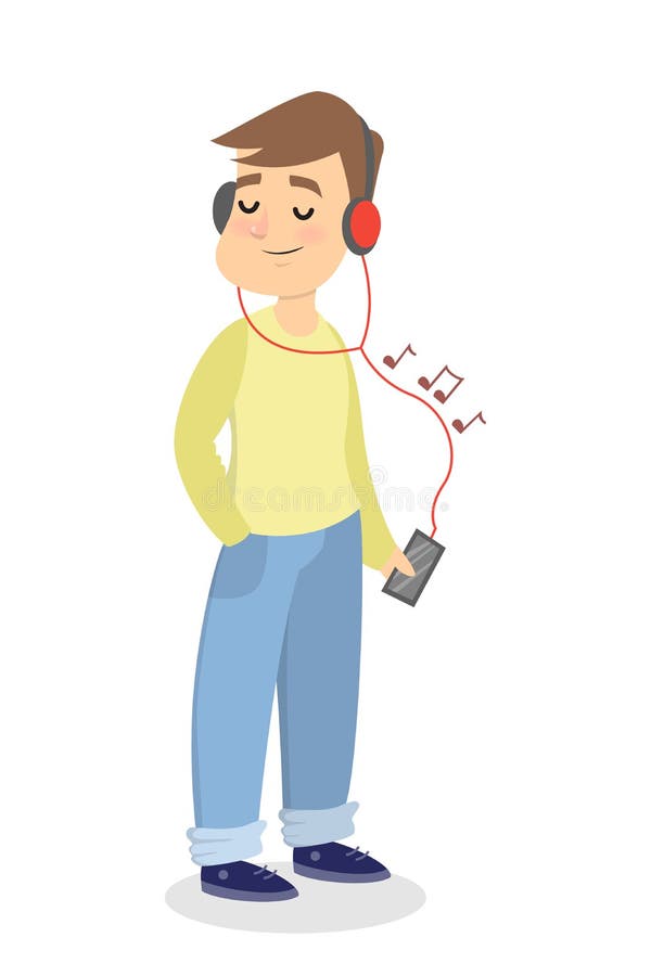 People listen music. stock vector. Illustration of male - 103799563