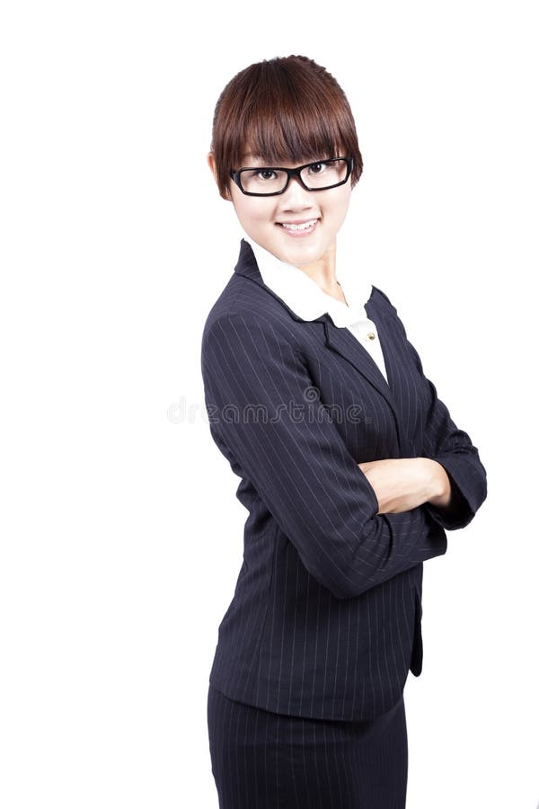 Young smiling businesswoman royalty free stock photo