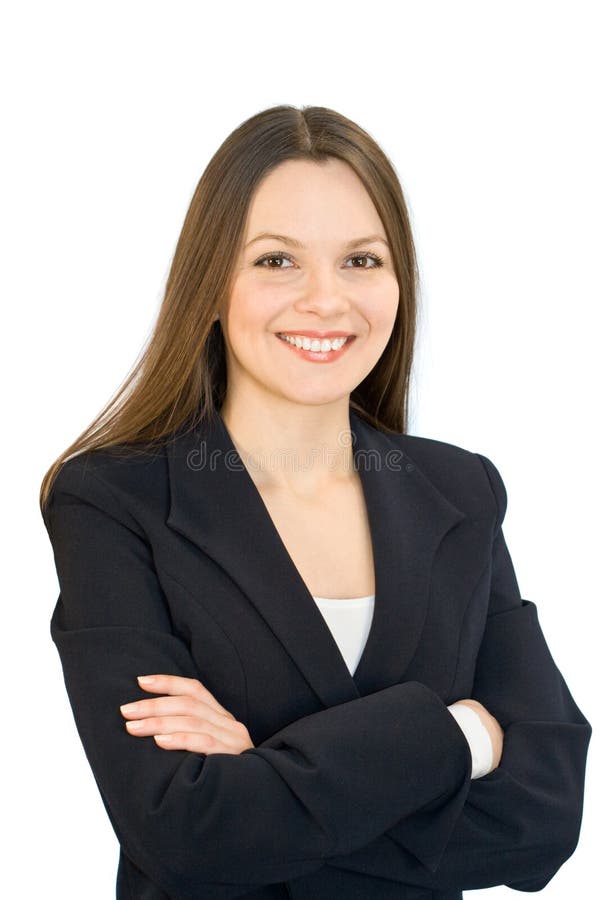 Young smiling woman in a business suit