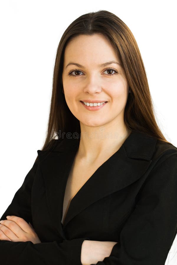 Young smiling woman in a business suit