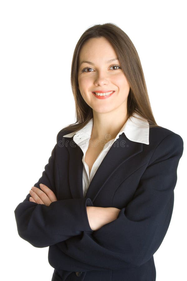 Young smiling woman in a business suit