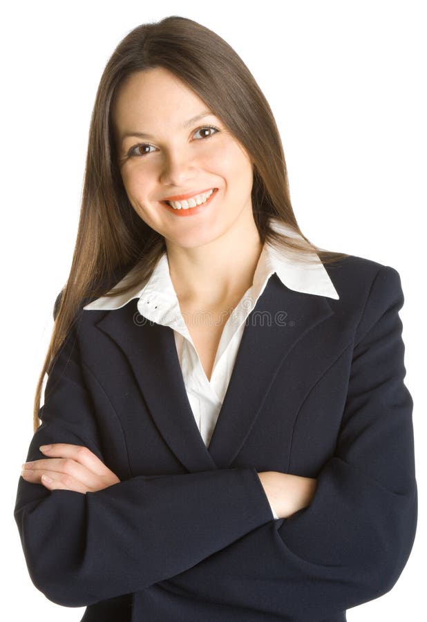 Young smiling woman in a business suit