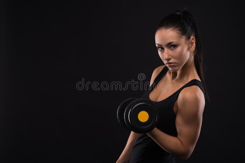 Young sports-looking nice lady with dark hair stock images Young sports-looking nice lady with dark hair stock images