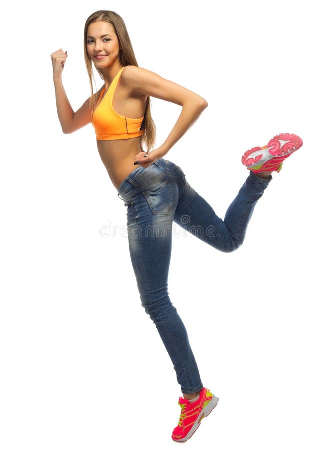 Young sporty girl isolated royalty free stock photo Young sporty girl isolated royalty free stock photo