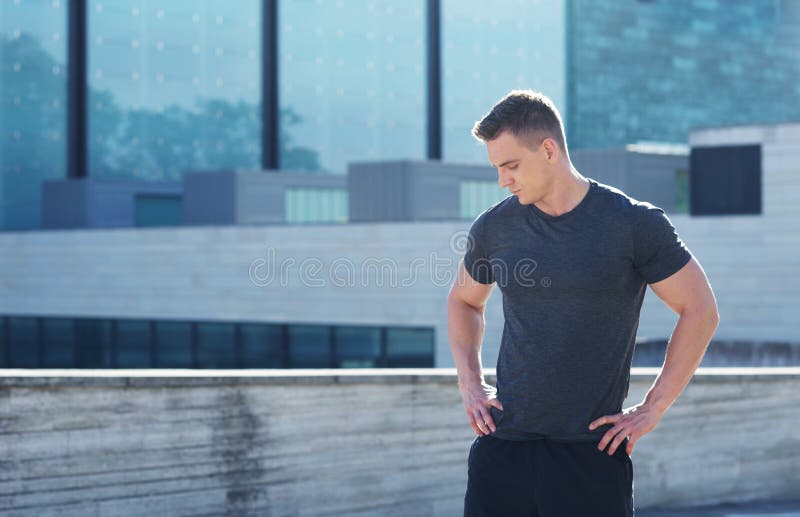 Young and Sporty Man Training Outdoor in Sportswear. Sport, Health ...