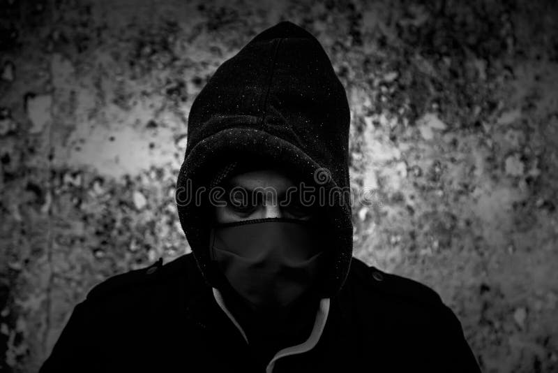 Young street gang with mask royalty free stock image